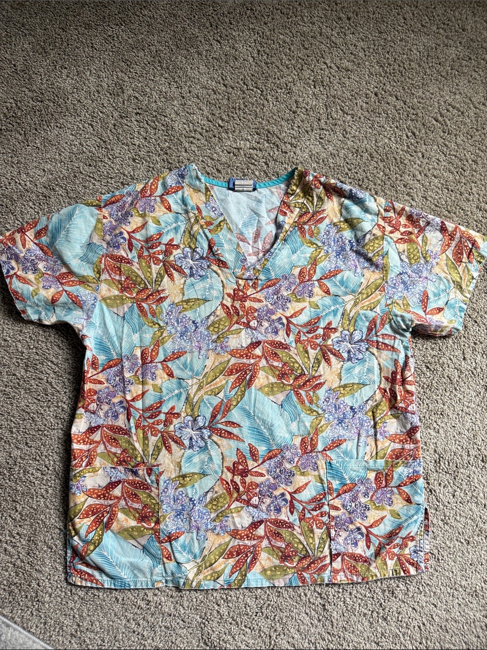 Scrub Top with florals